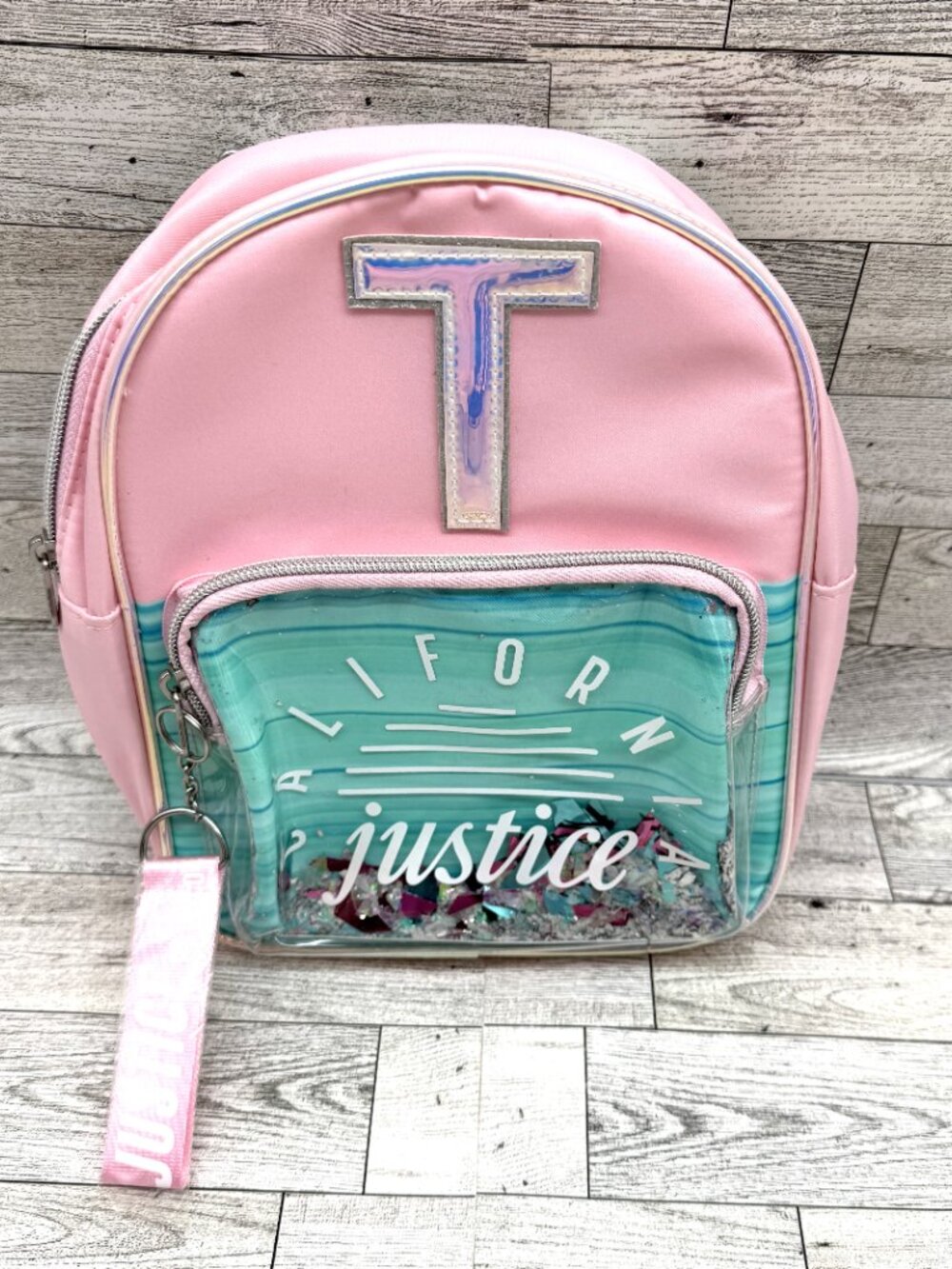 NWT Girls Justice California "Initial T" Color Changing Mini Backpack